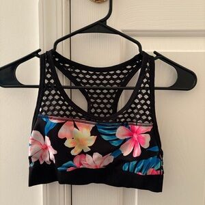 Floral Mesh Racerback Bralette
